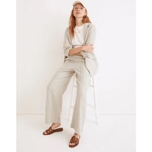 Madewell Linen Breeze Woven Pull-On High Rise Straight Pants in Sage Sz S